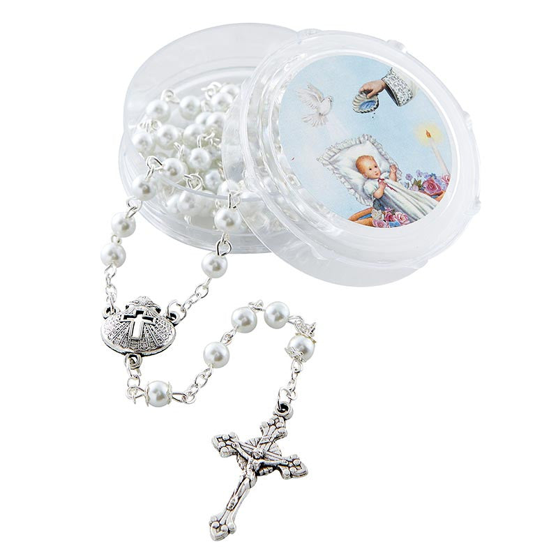 Baptism Rosary with Case