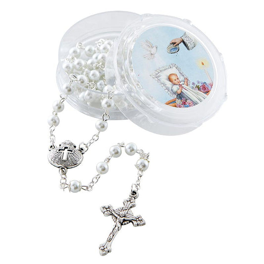 Baptism Rosary with Case
