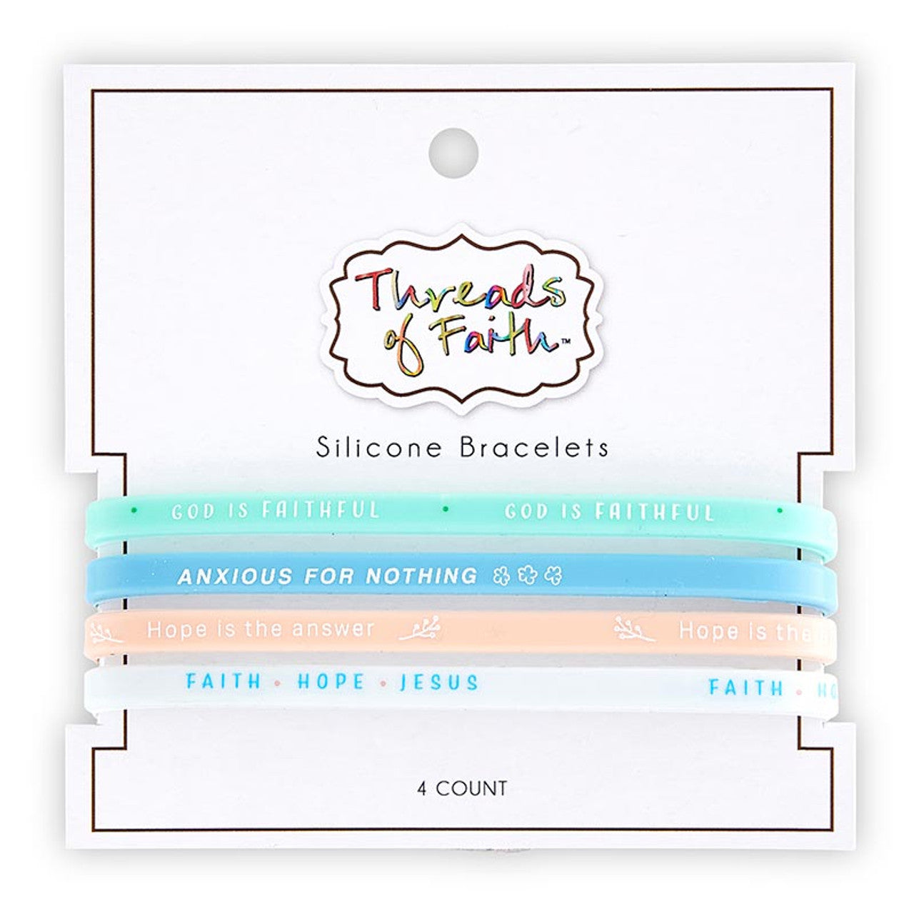 Silicone Bracelet 4 count - God Is Faithful