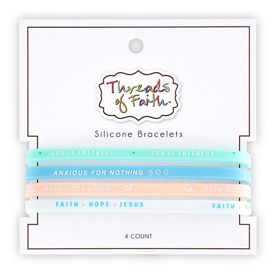 Silicone Bracelet 4 count - God Is Faithful