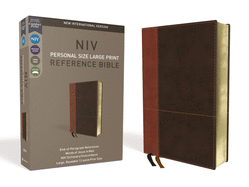 NIV, Personal Size Reference Bible, Large Print, Imitation Leather, Brown, Red Letter Edition, Comfort Print - Large Print