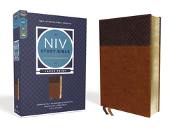 NIV Study Bible, Fully Revised Edition, Large Print, Leathersoft, Brown