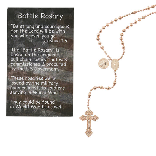 COPPER PLATED ST BENEDICT BATTLE ROSARY
