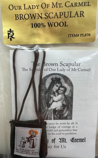 Brown Scapular, 100% Wool