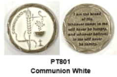 White Enamel Communion Token