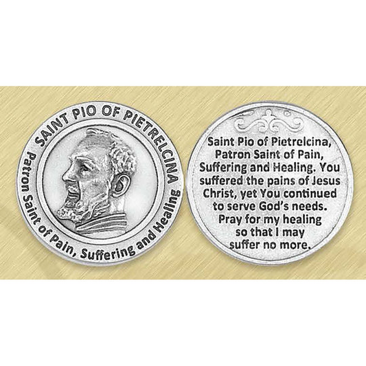 Pocket Token - Saint Pio - Patron Saint of Pain and Healing