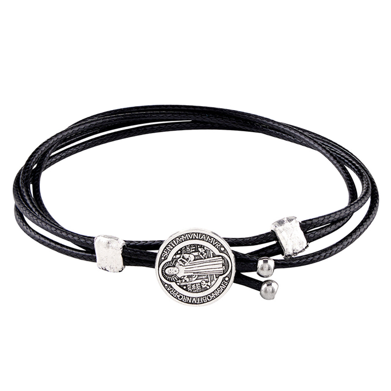 St. Benedict Imitation Leather Wrap Bracelet