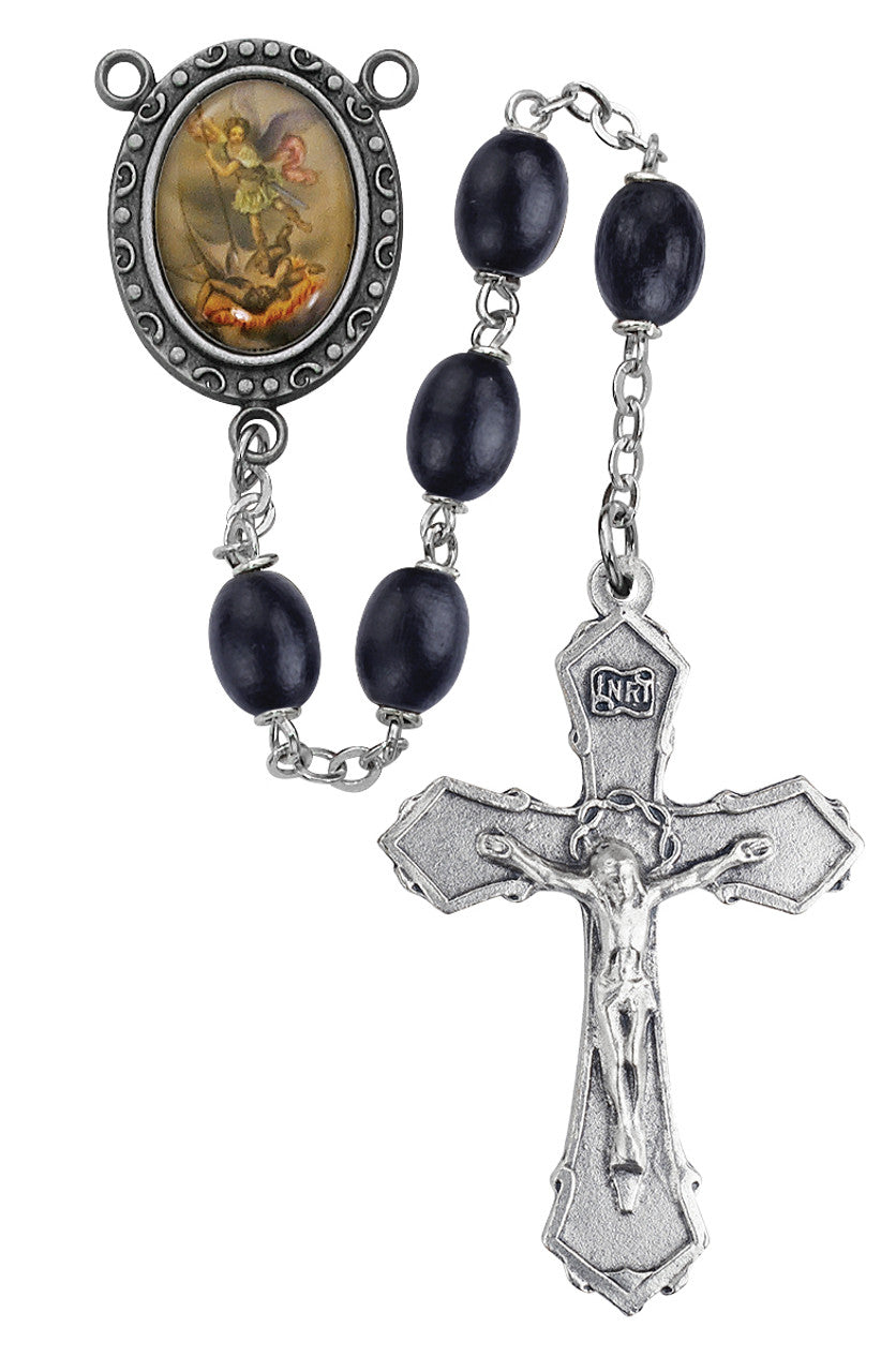 6X8MM Black St. Michael Rosary