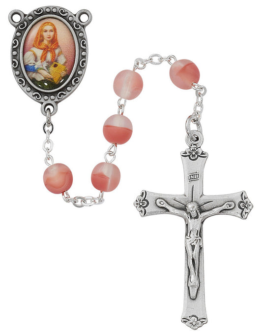 7MM St. Dymphna Rosary (pink)