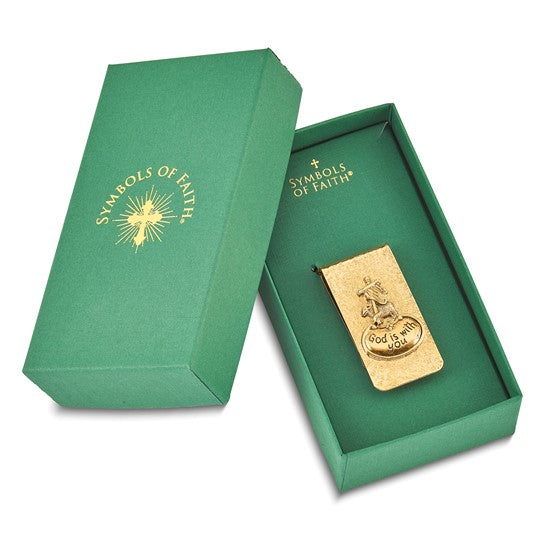 Gold-tone GOD IS WITH YOU Money Clip