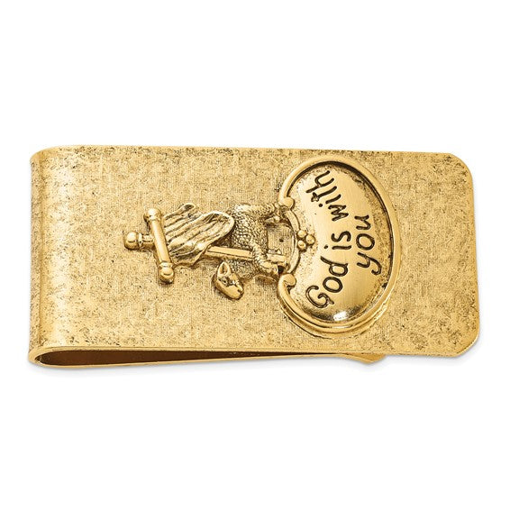 Gold-tone GOD IS WITH YOU Money Clip