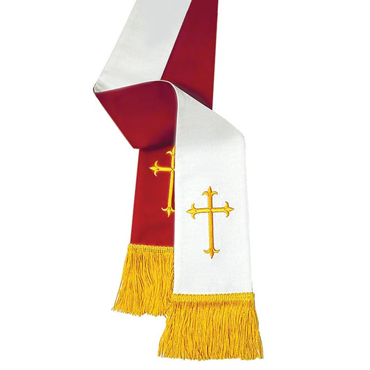 Oxford Reversible Stole Red/White