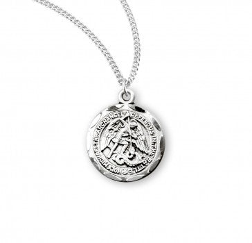 Sterling Silver Small St Michael Archangel 18" Chain