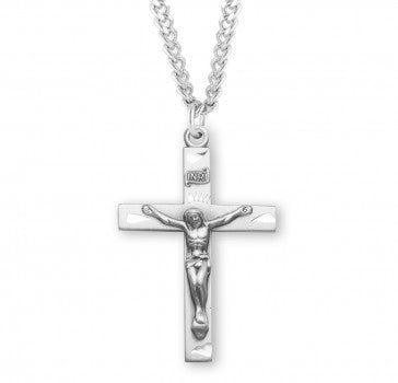 Basic Engraved Sterling Silver Crucifix