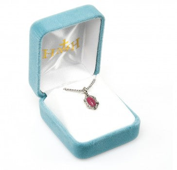 SS Small Miraculous Medal Pink 18"