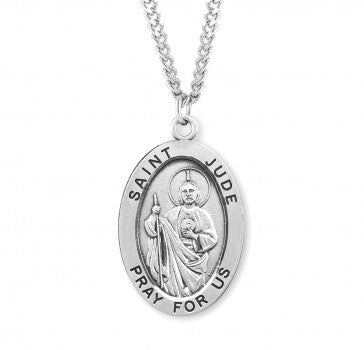 Saint Jude Oval Sterling Silver Medal