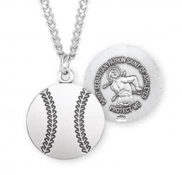 Sterling Silver Saint Sebastian Baseball