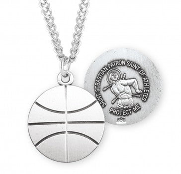 Sterling Silver Saint Sebastian Basketball