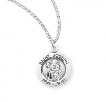 Saint Joseph Round Sterling Silver Medal