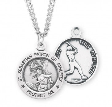 Sterling Silver Saint Sebastian Baseball Player