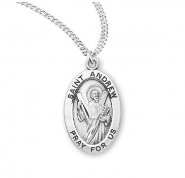 Saint Andrew Oval Sterling Silver Medal