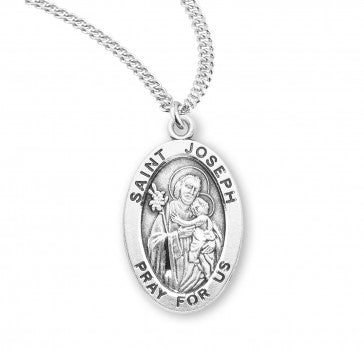 Saint Joseph Oval Sterling Silver Medal