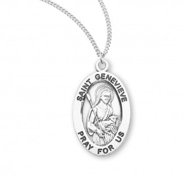 Sterling Oval St Genevieve 18" Chain