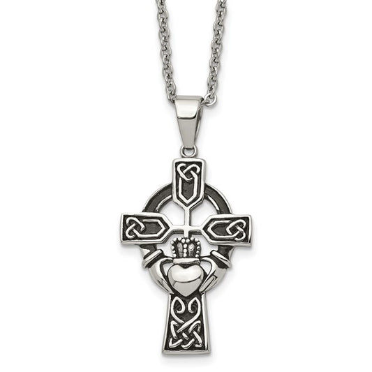 Stainless Claddagh Cross
