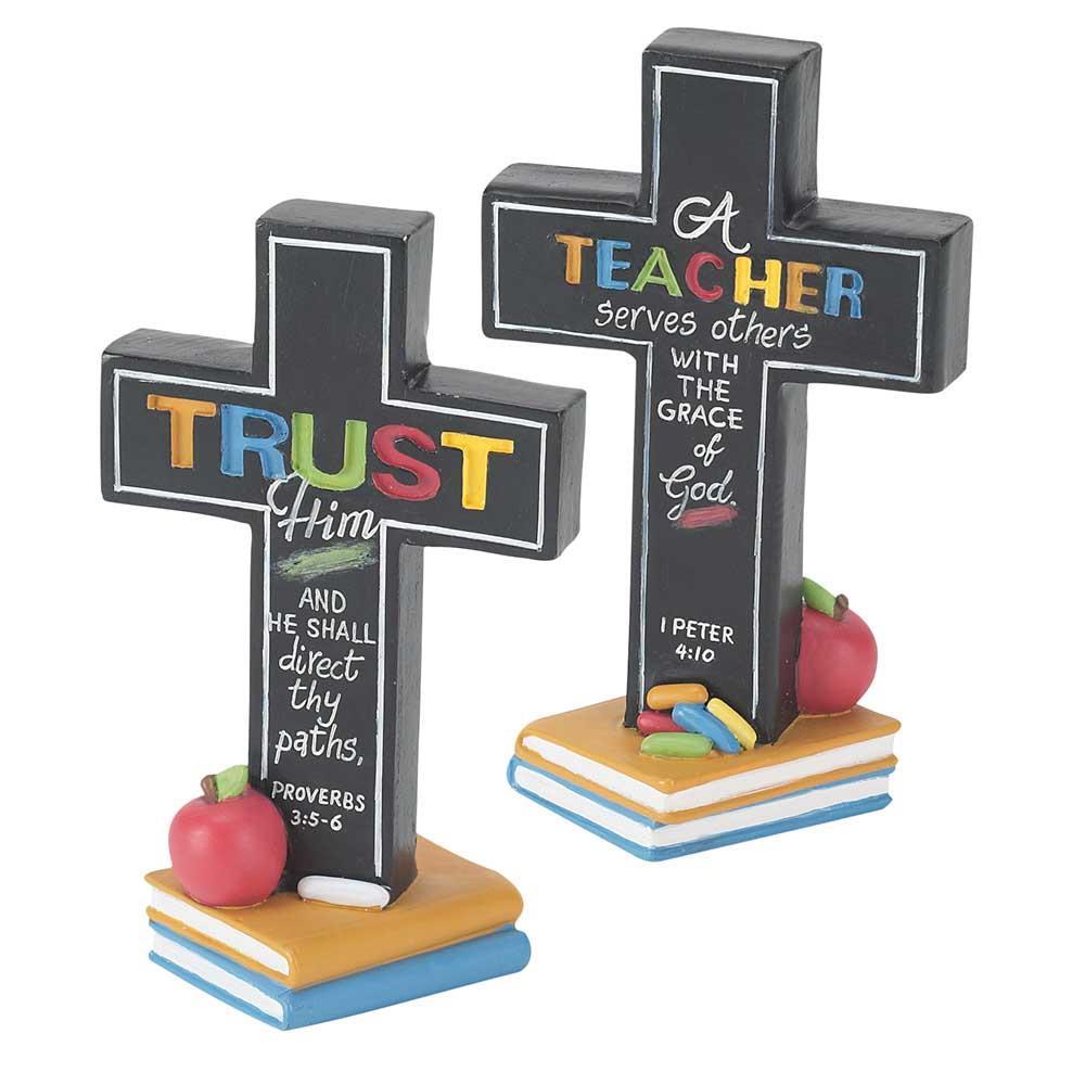 TRUST HIM TEACHER TABLETOP CROSS