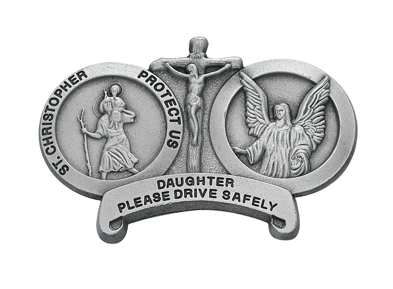 St Christopher/Guardian Angel Visor Clip - Daughter