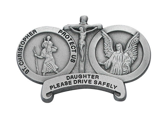 St Christopher/Guardian Angel Visor Clip - Daughter