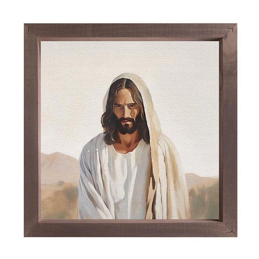 Jesus Framed Art 11x11 wood frame
