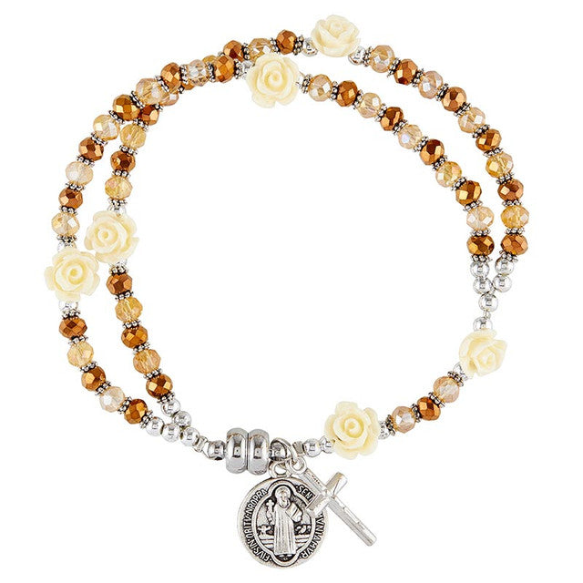 Saint Benedict Rose Rosary Bracelet