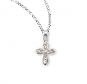 Sterling Silver Cross with Crystal Zircons