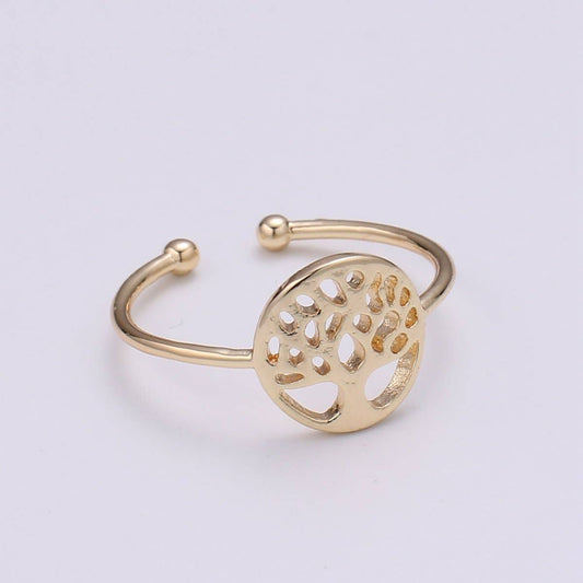 Dainty Tree Of Life Ring, Gold Tree Ring Bridesmaid Gift, Open Adjustable Ring, Stackable Ring, Midi Ring, Filigree Ring, Popular Ring R-247