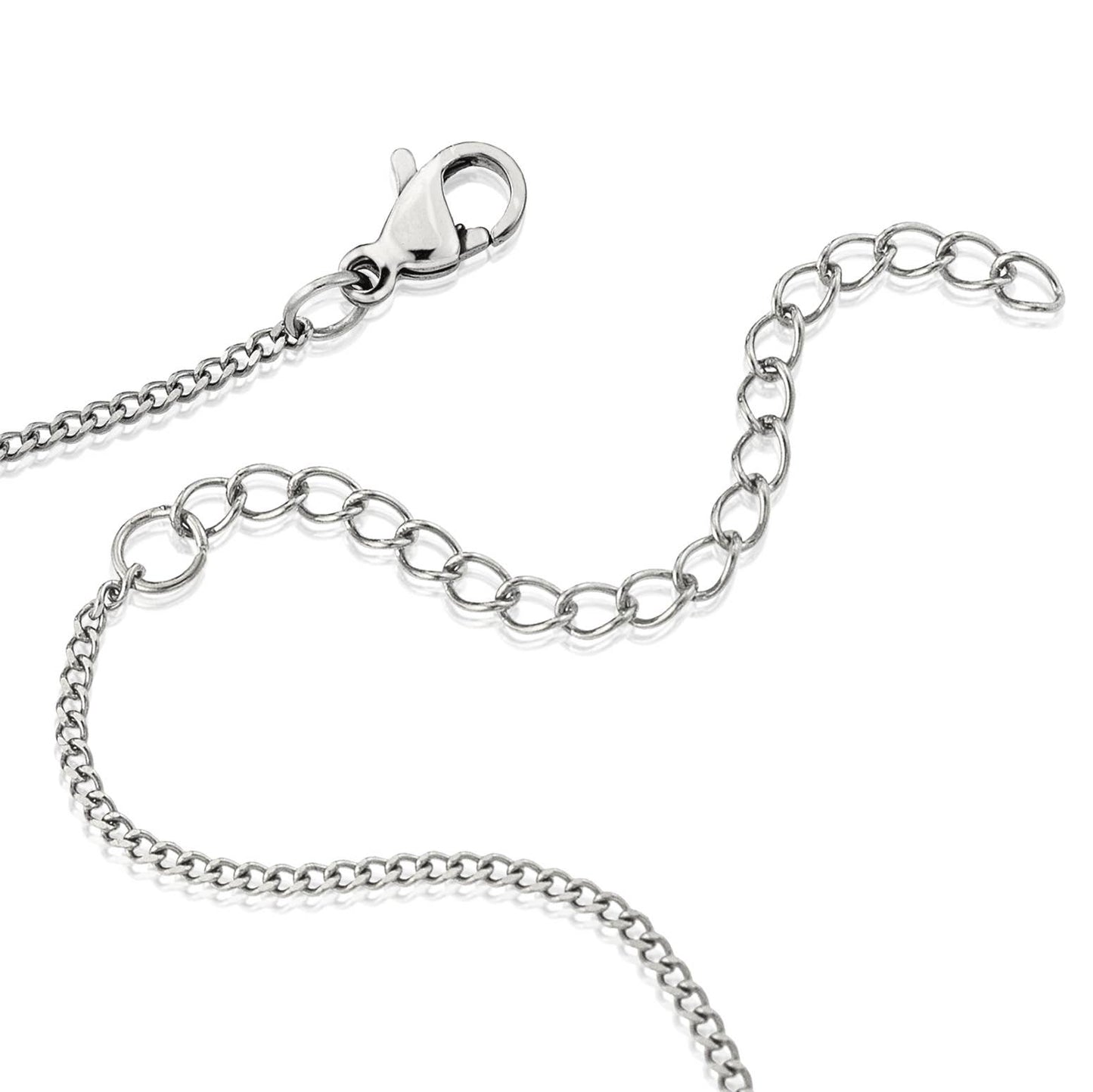 Etched Serenity Prayer Cross Pendant Stainless Steel