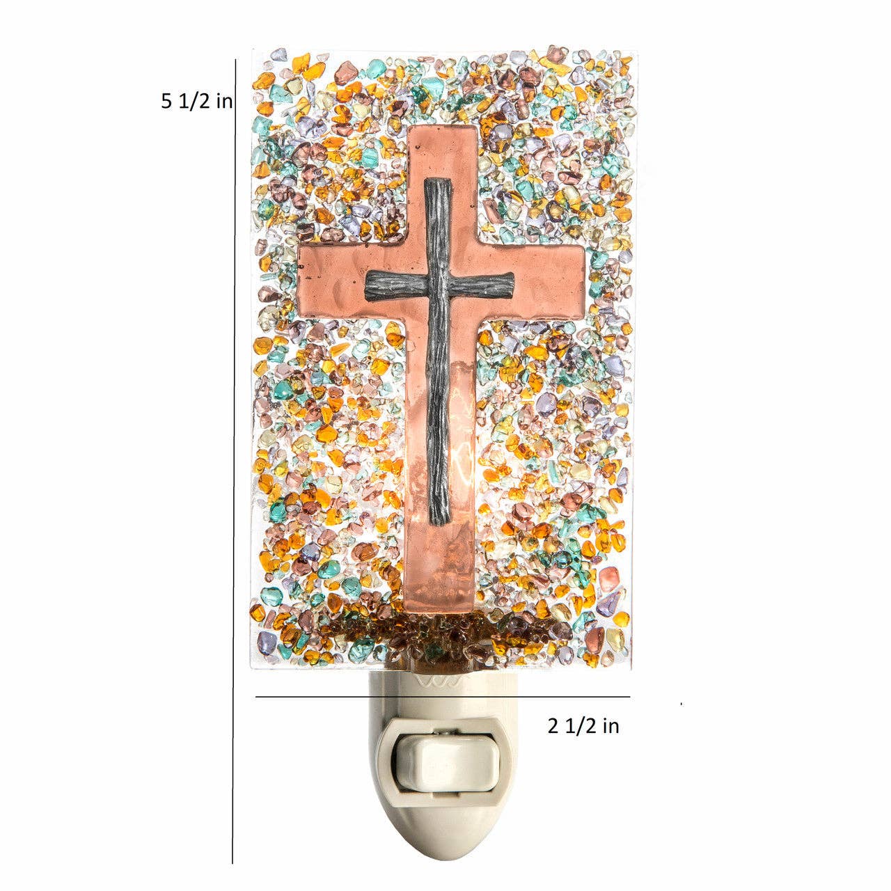 Stained Glass Cross Night Light | Handcrafted J Devlin