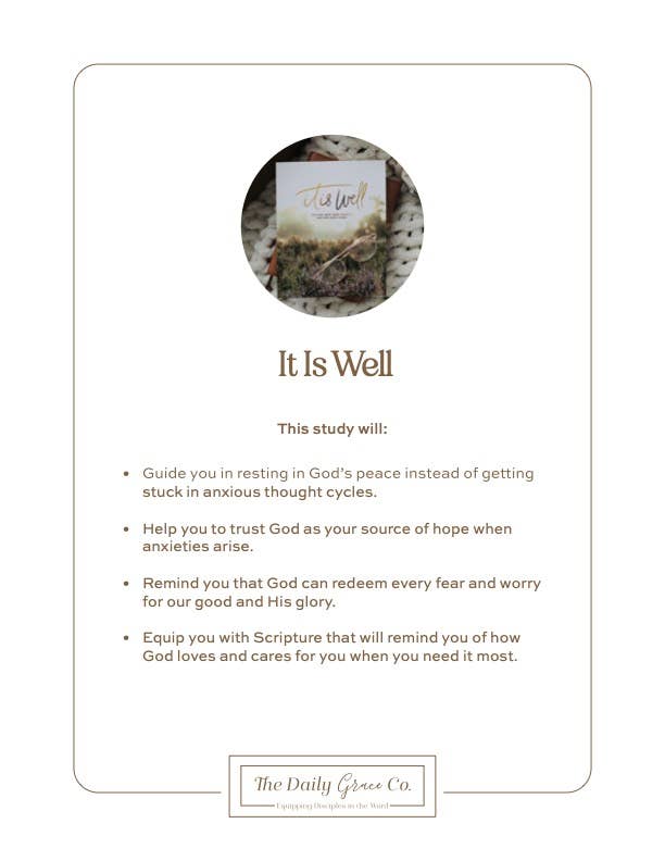 Bible Study: It Is Well | Anxiety Study