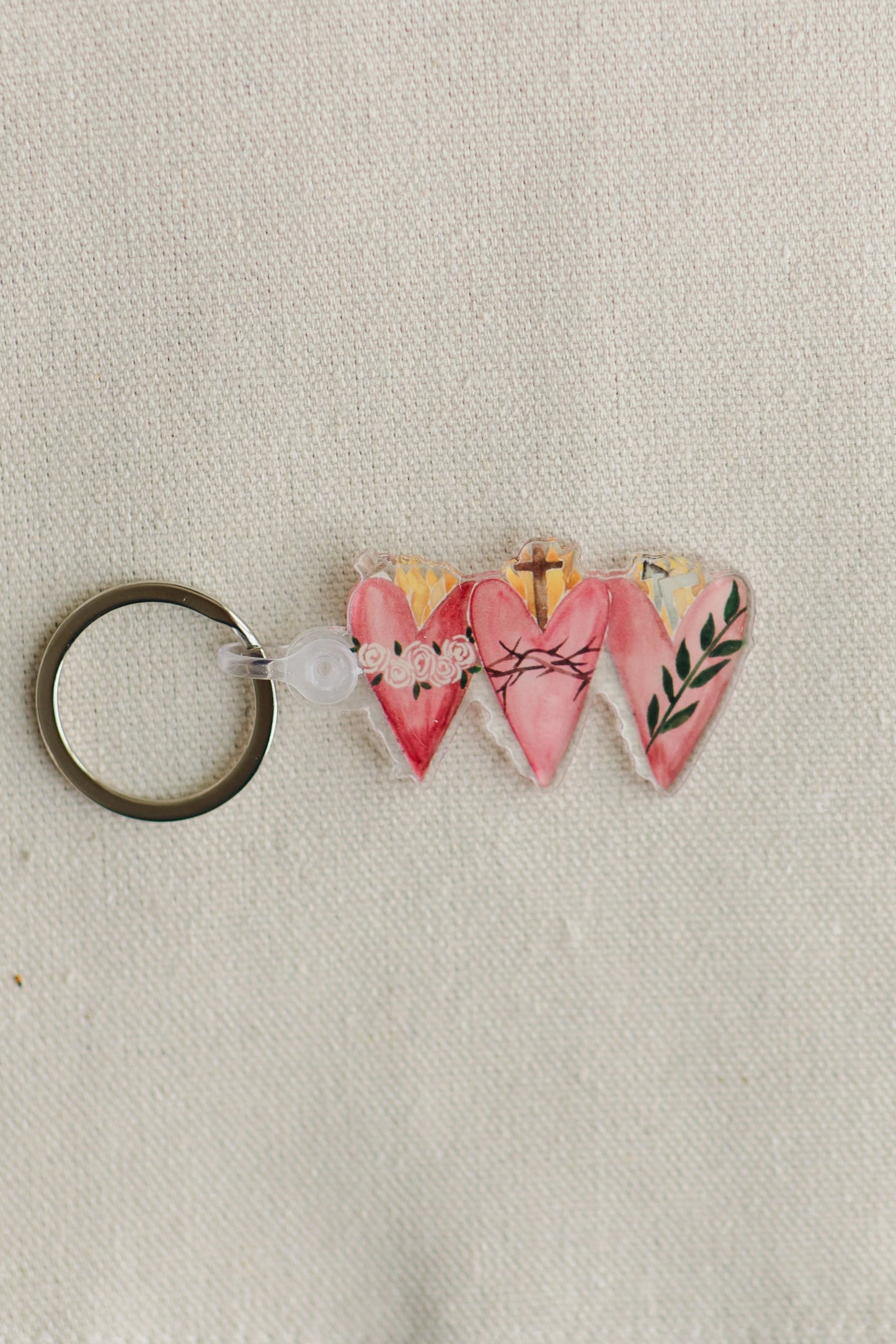 3 Hearts Keychain