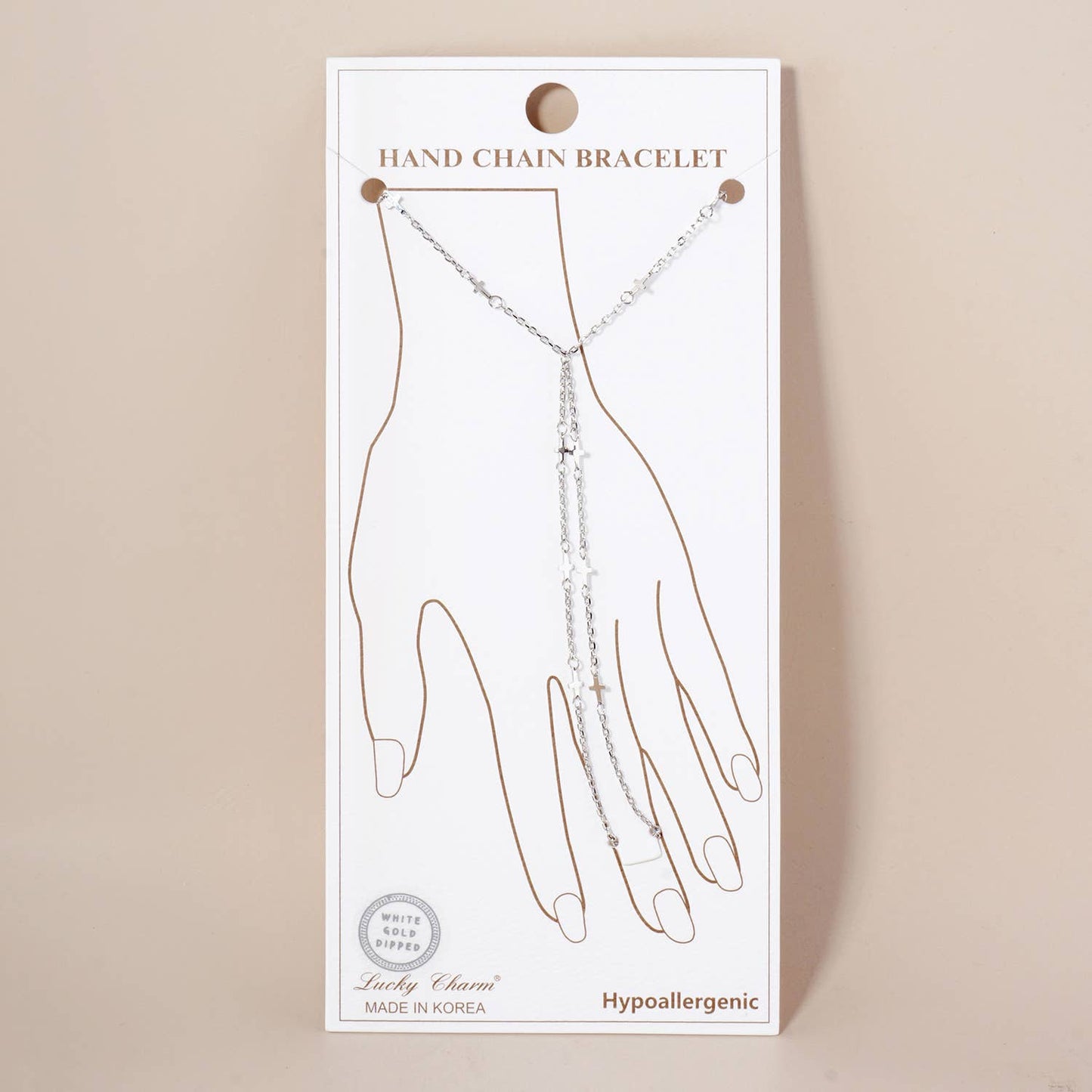 Religious-Theme Satellite Delicate Cross Hand-Chain Bracelet