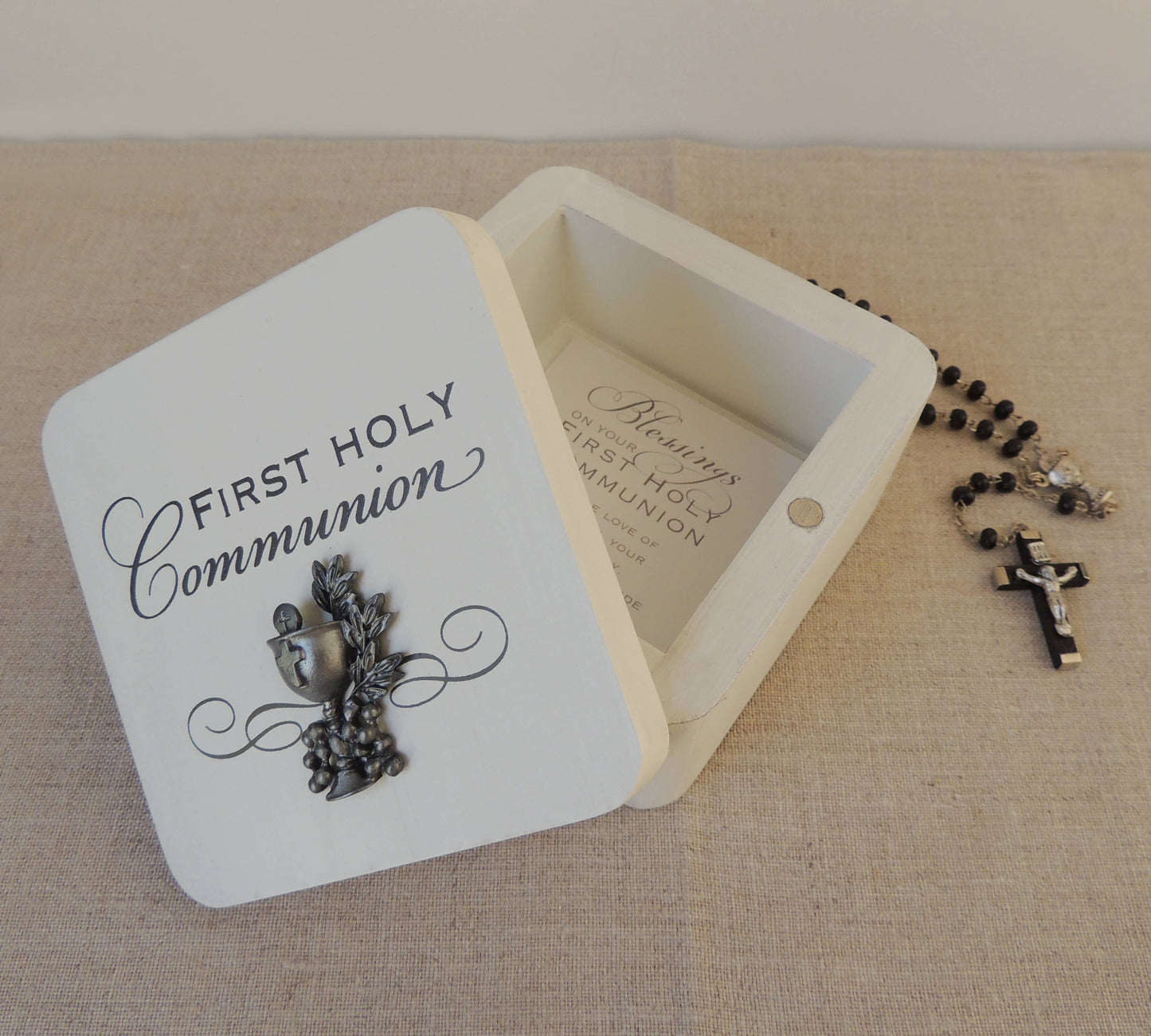 Communion White Keepsake Box