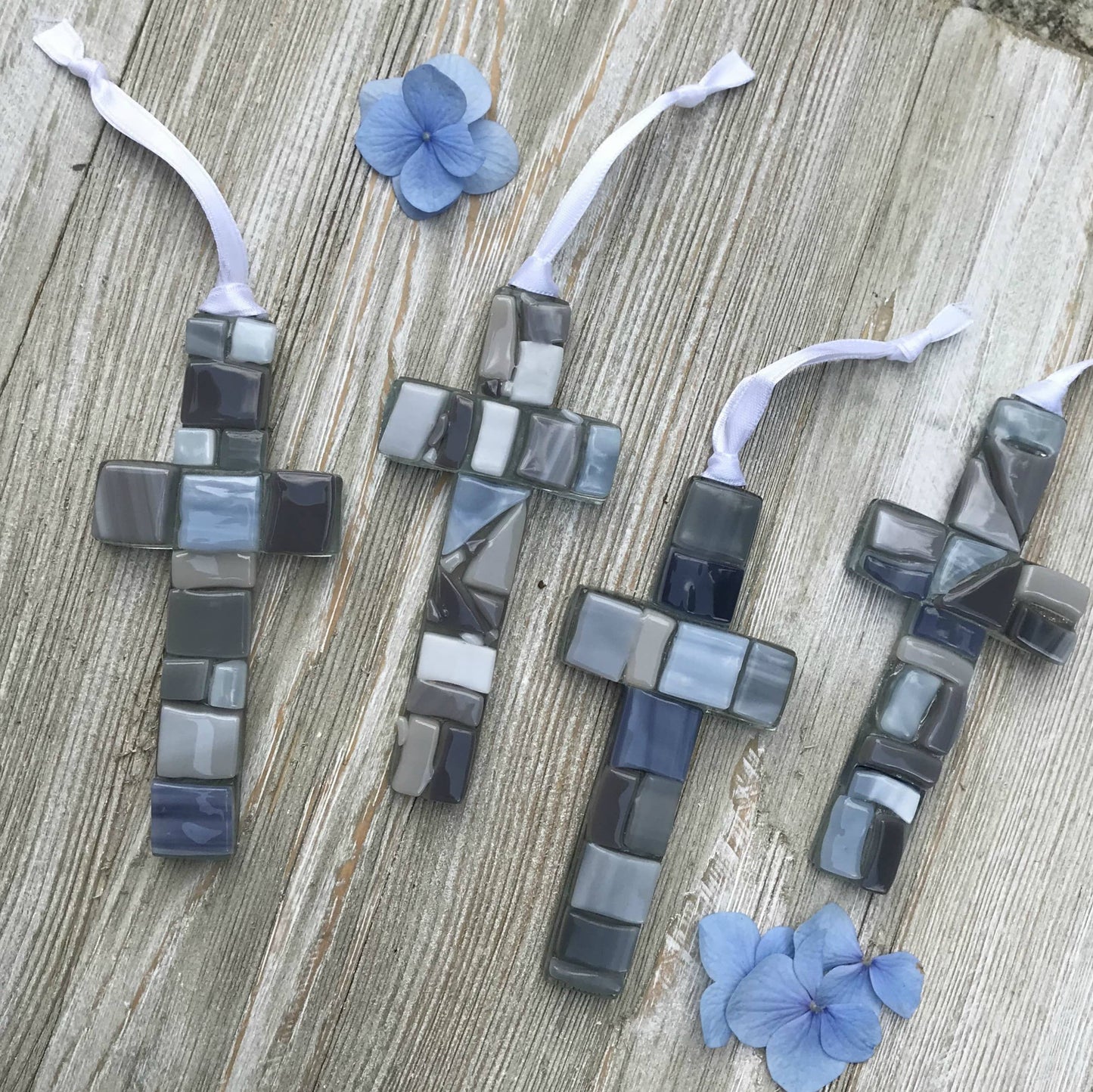 Godparent Gift USA Handmade Glass Cross 4490