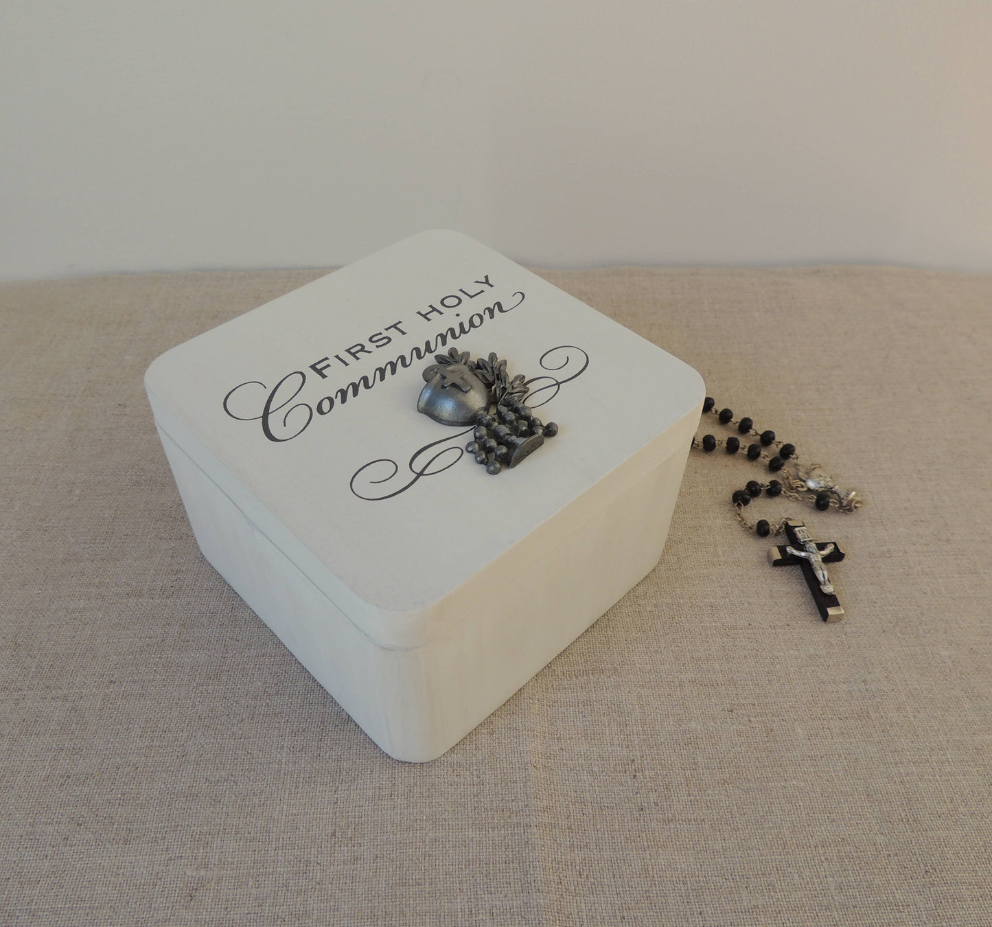 Communion White Keepsake Box