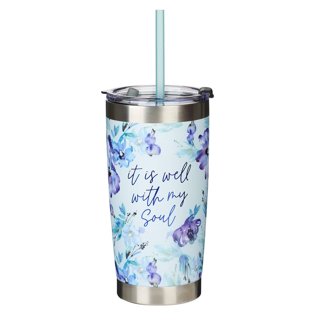 It Is Well With My Soul Purple Posies Stainless Steel Travel