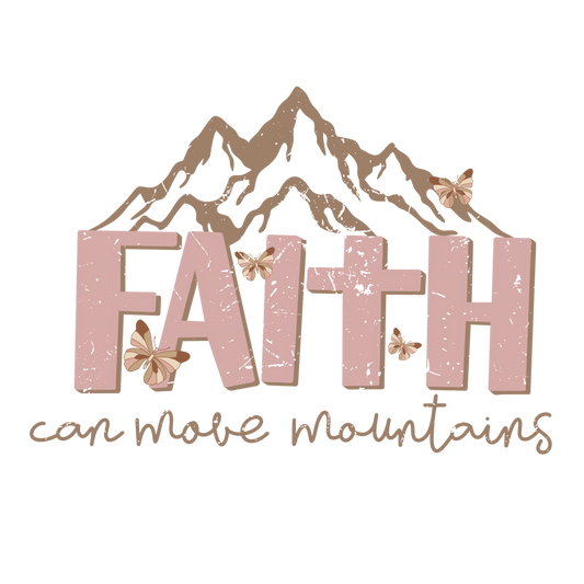 Retro Faith Can Move Mountains Vinyl, Sticker, 3x3 in