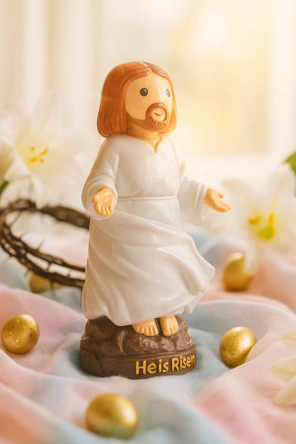 He Is Risen Jesus Kids Statue