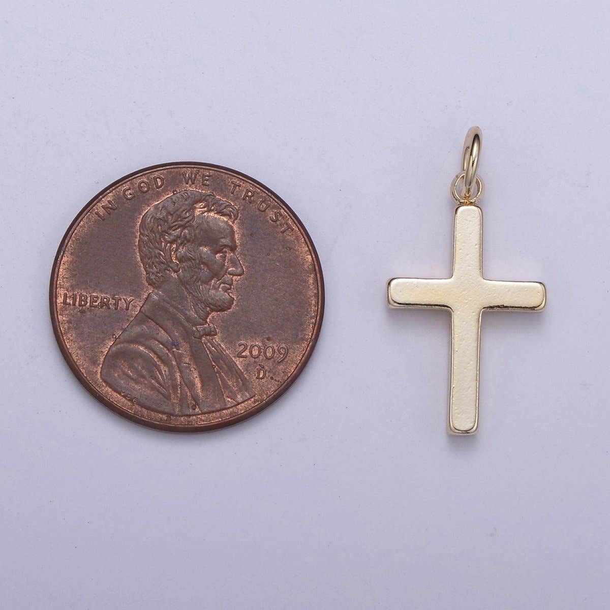 Gold Filled cross pendant, Simple Cross Charm