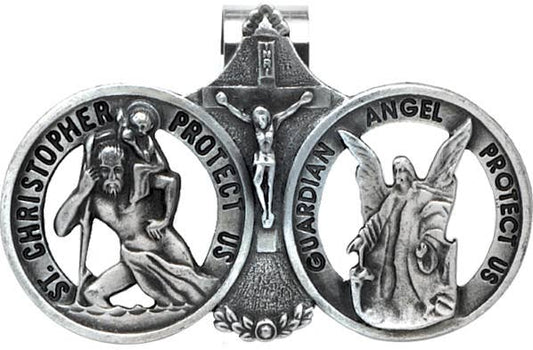 St Christopher  & Angel Visor Clip