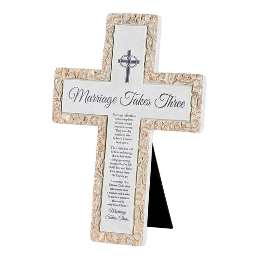 Tabletop Cross Marriage Takes Three Poem