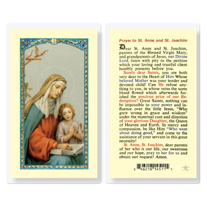 Holy Card - Laminated - Anne and Joachim Grandparent